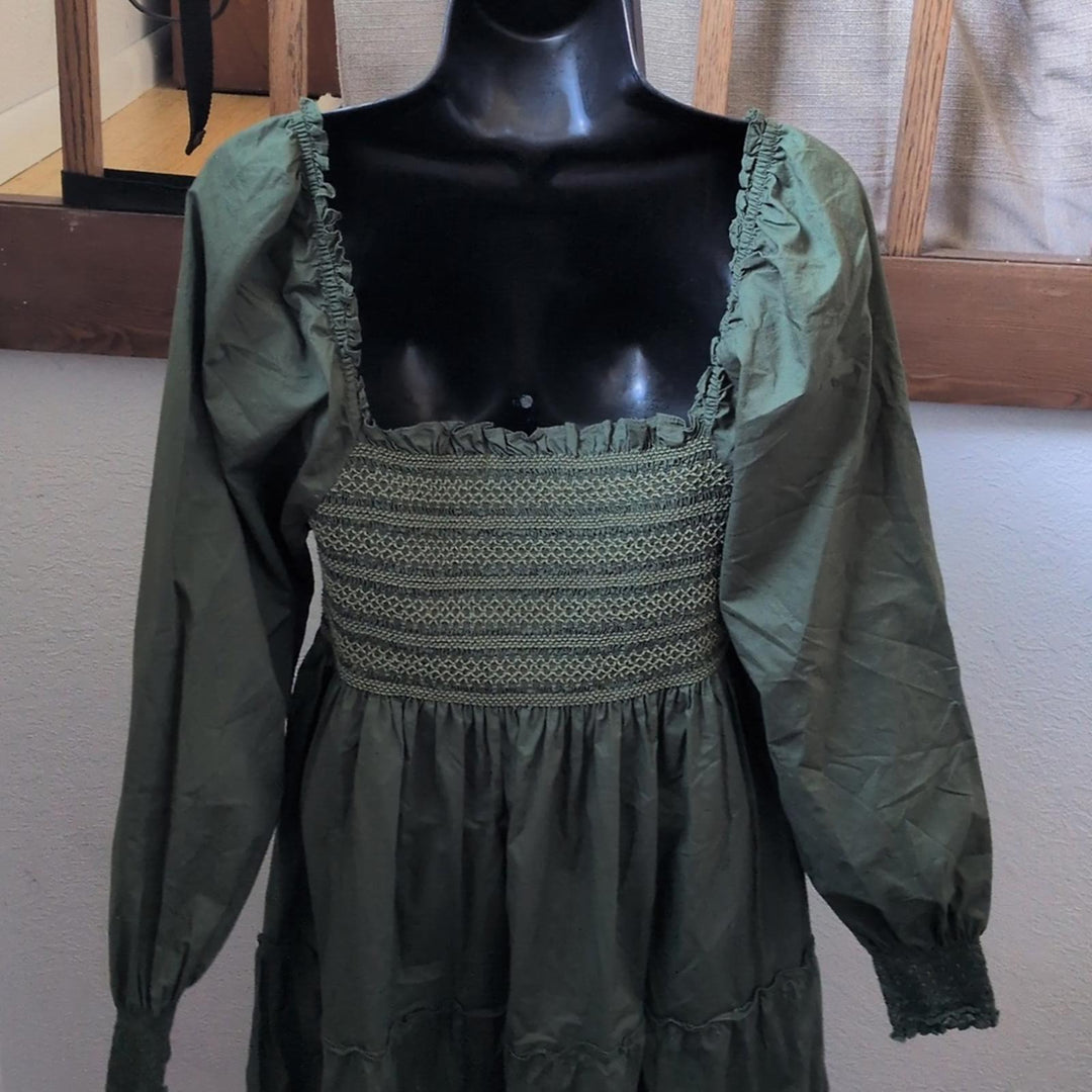 Hill House Home The Naomi Nap Dress in Leaf Green Cotton - XL