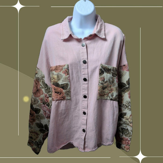 Pol Oversized Floral Jacket Shirt