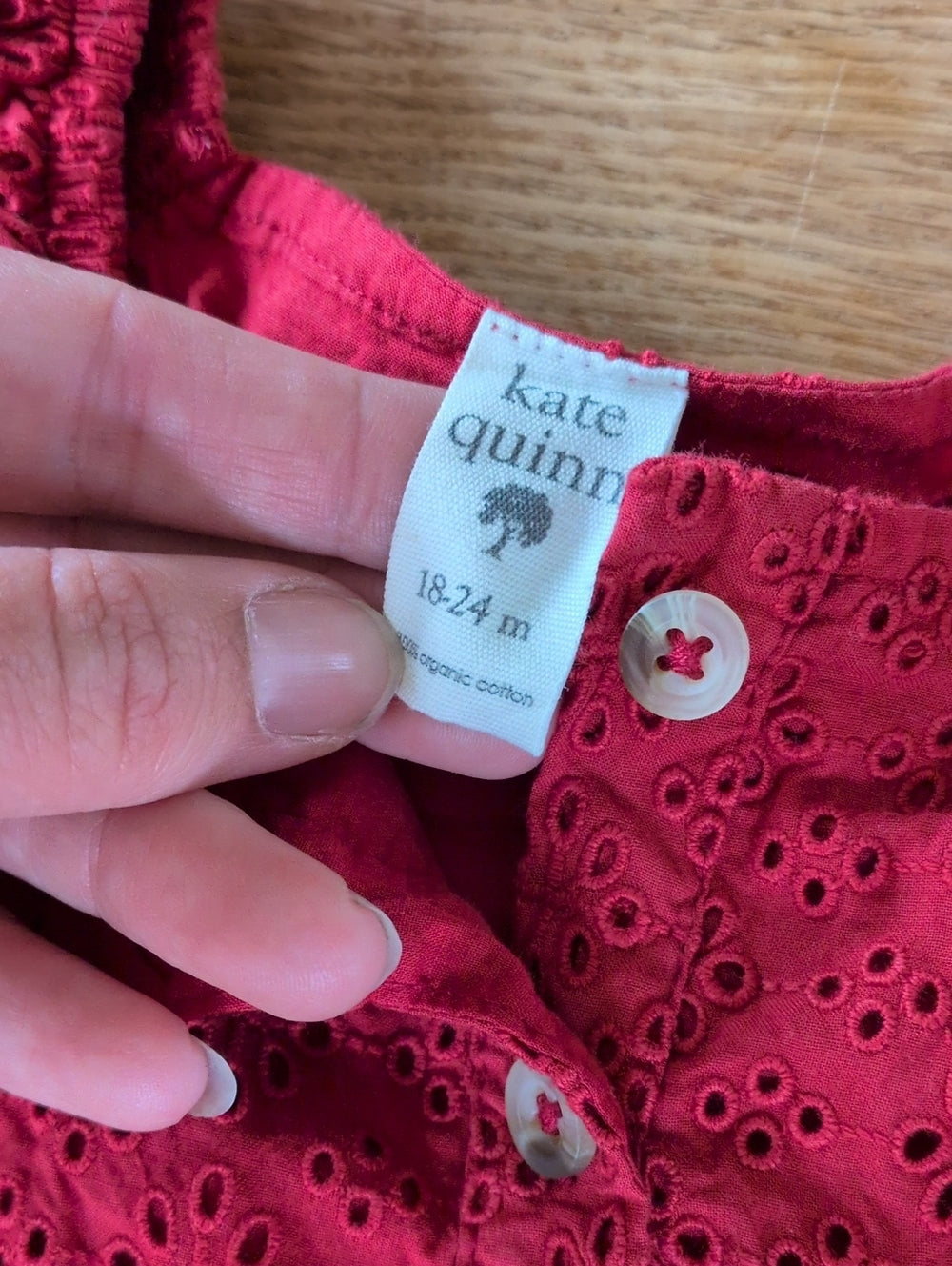 Kate Quinn Red Eyelet Tiered Prairie Dress Size 18-24 Mo