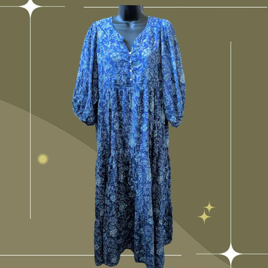 River Goddess Co Aqua Indian Rose Neera Maxi  - M/L