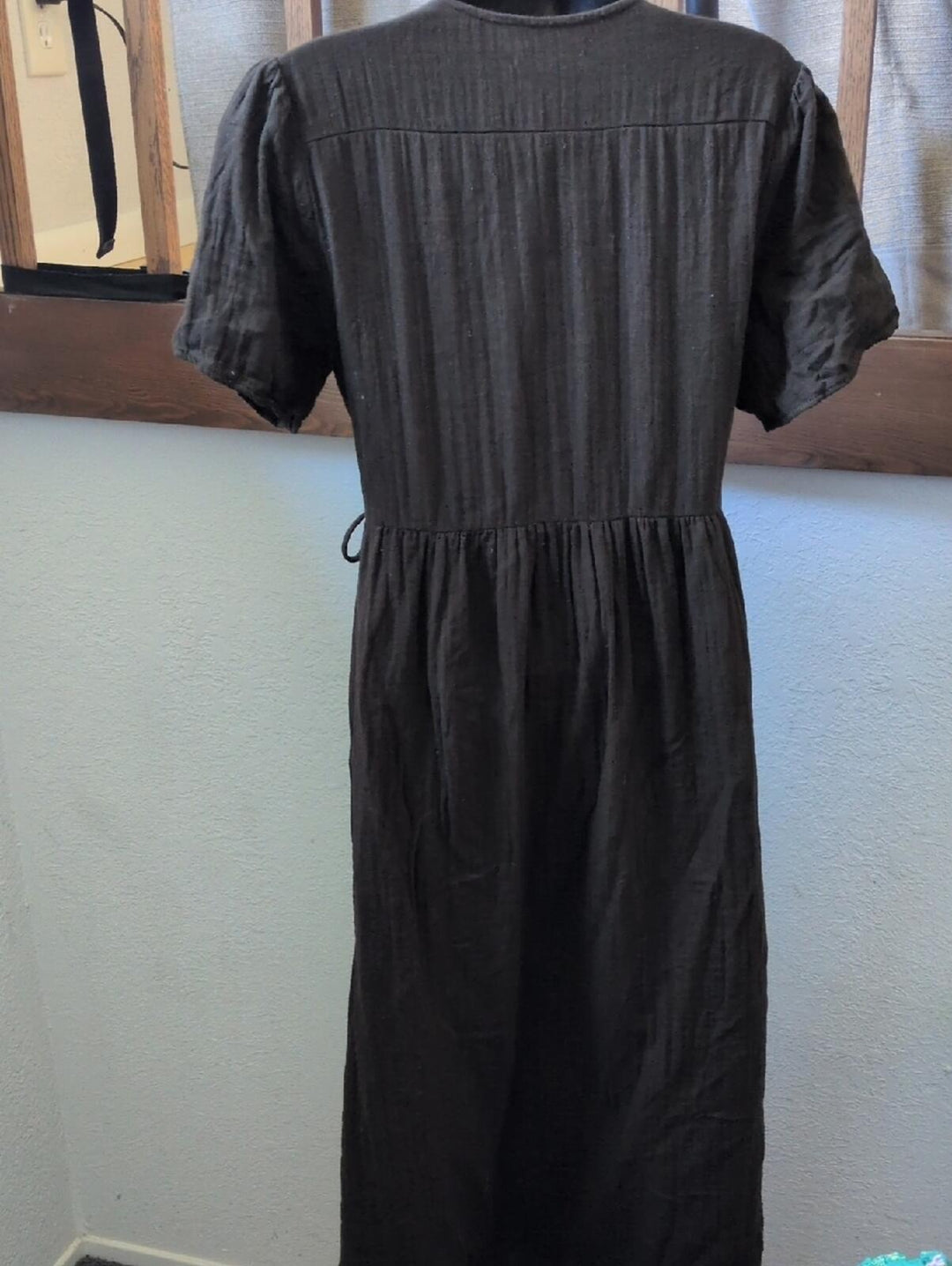 Neuflora Cotton Wrap Dress In Chocolate Brown - Medium