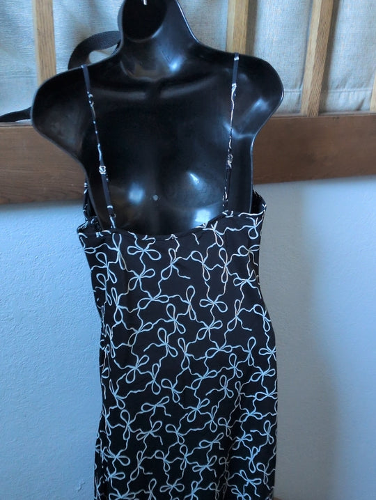 Abercrombie Slip Maxi Dress In White And Black Ribbon Size M