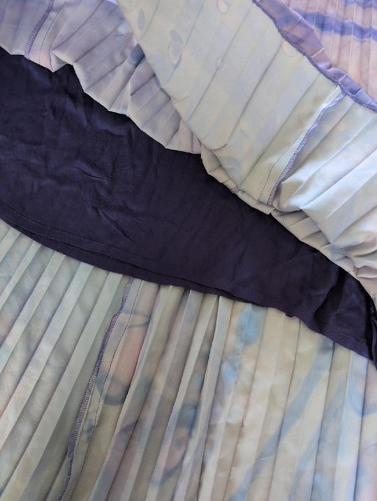 Anthropologie Siddhartha Bansal Marble-dyed Pleated Maxi Skirt Size 8