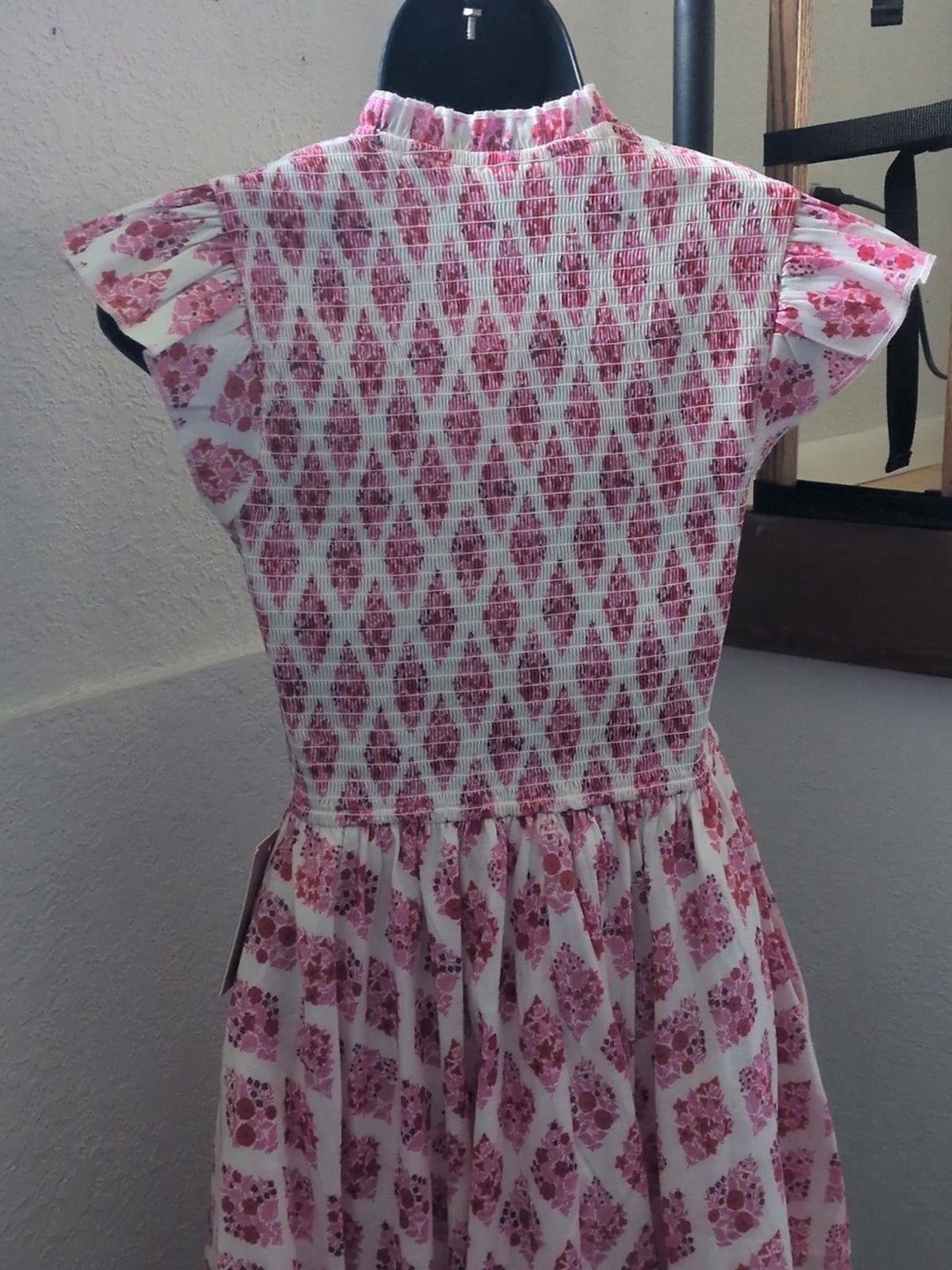 Ivy City Co Kylie Dress In Pink And Red Lattice Floral - XXS