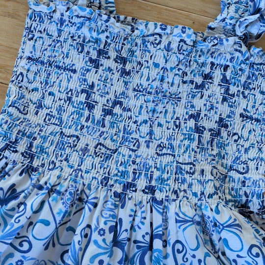 Hill House Home Girls Mosaic Tile Mini Ellie Midi Dress - 7/8