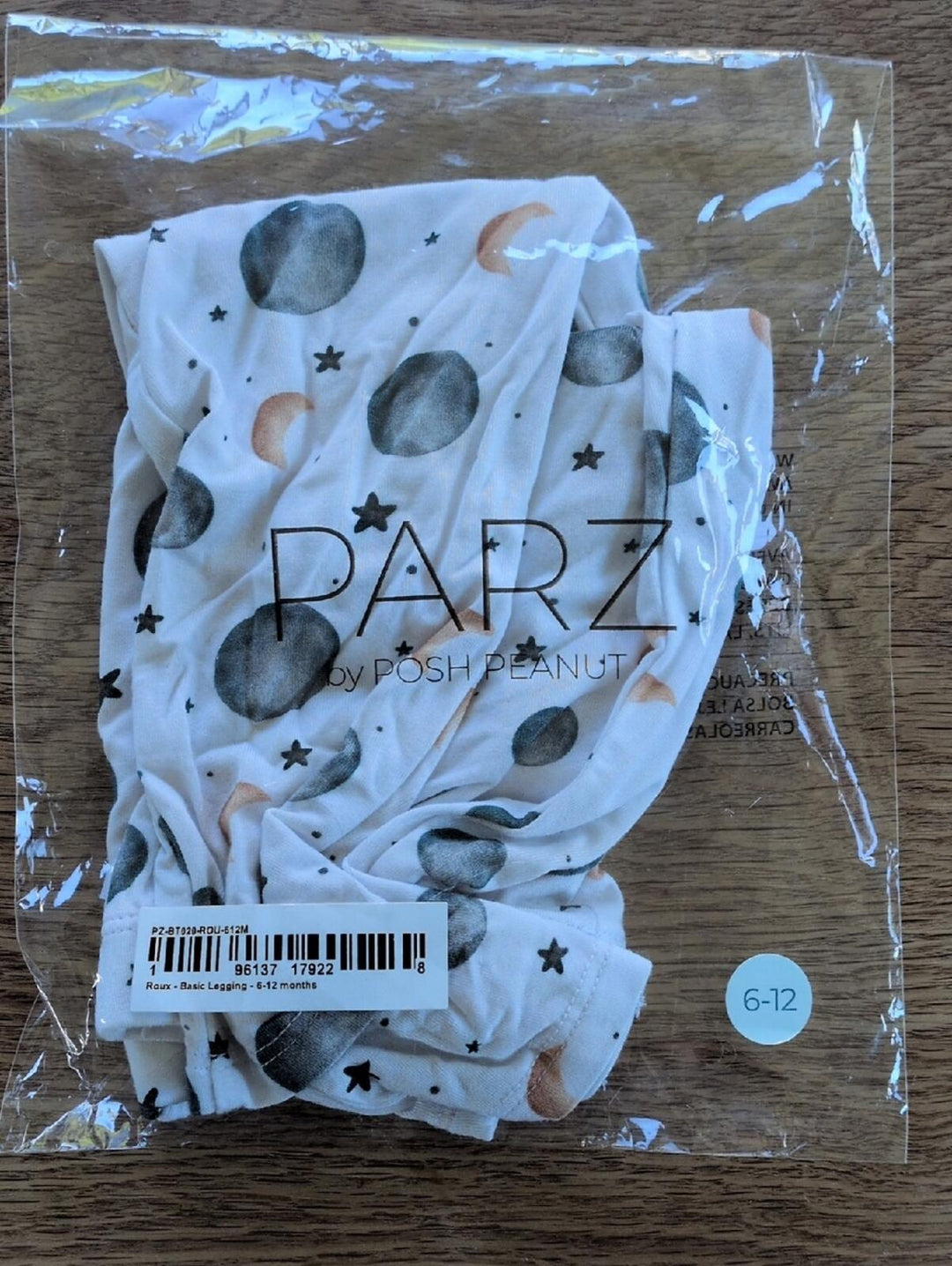 Parz By Posh Peanut Roux Basic Legging In Moons And Stars Size 6-12 Mo