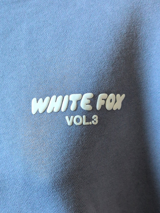 White Fox Blue Hoodie Sweater Size S/M