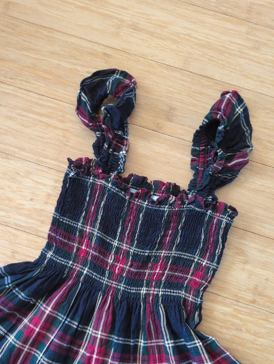Hill House Plaid Lottie Nap Dress In Juniper Tartan Girls Dress - 9/10 Yrs