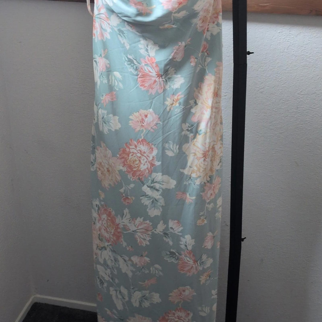 Abercrombie And Fitch Cowl Neck Pastel Floral Maxi Dress - Large