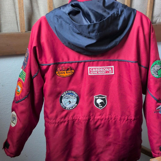 Vintage Antartica, Australia, new Zealand, And Africa Cruise Jacket With Patches - Medium