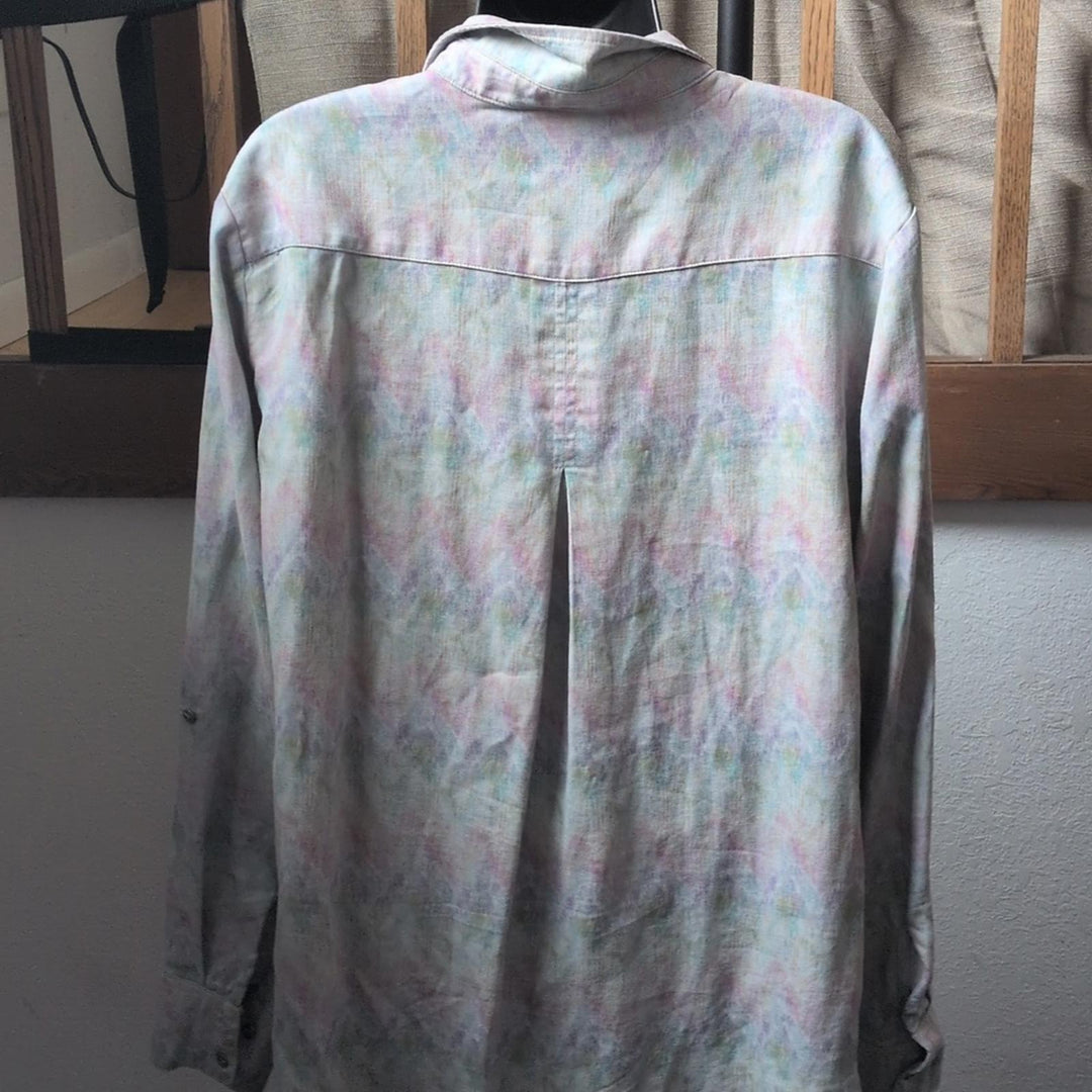 Billy T Colorburst Button Down Linen Shirt - Medium