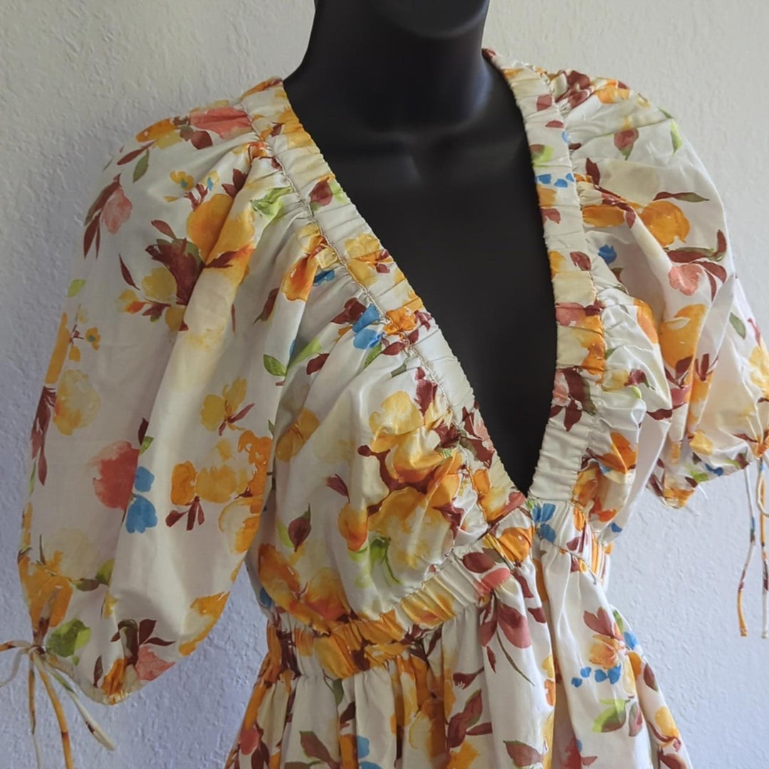 Abercrombie Floral mini puff sleeve dress- Small