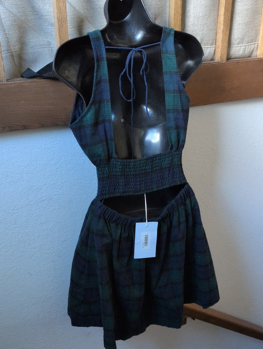 Hill House Cher Dress In Stewart Blackwatch Plaid Size M