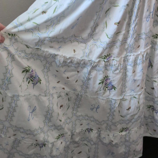 Hill house Home Ellie White Patchwork Floral Midi Dress - Small