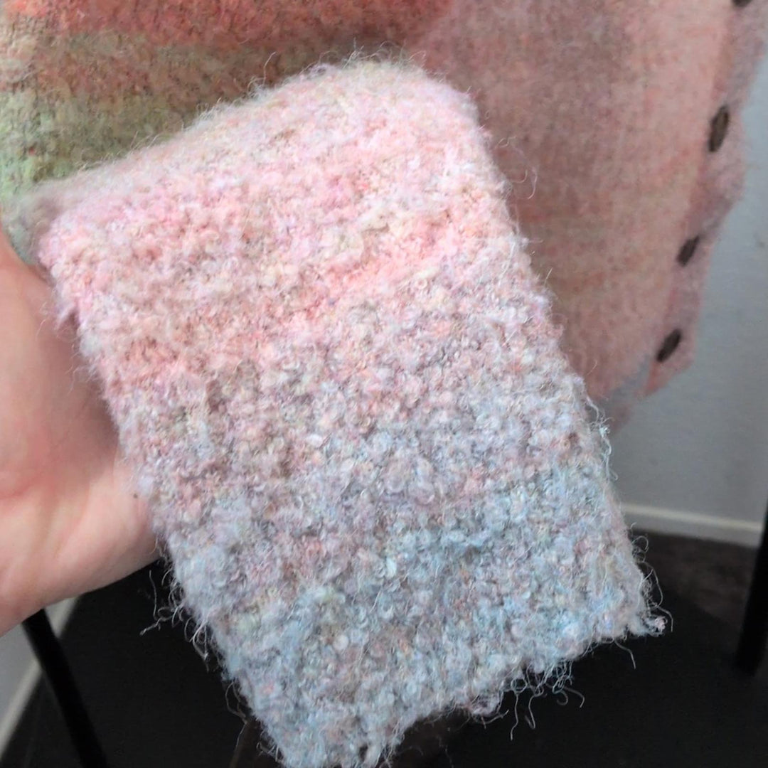 Find Me Now Pastel Oversized Chunky Knit Rainbow Sweater -XS