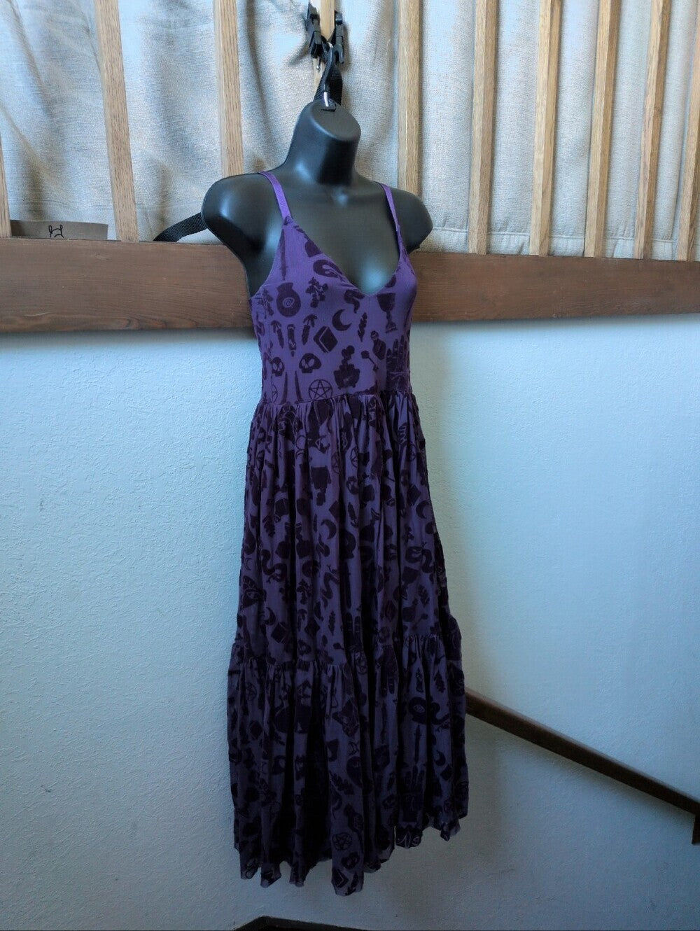 Witch's Altar Purple Sheer Midaxi Dress by  BlackMilk Clothing - xxs
