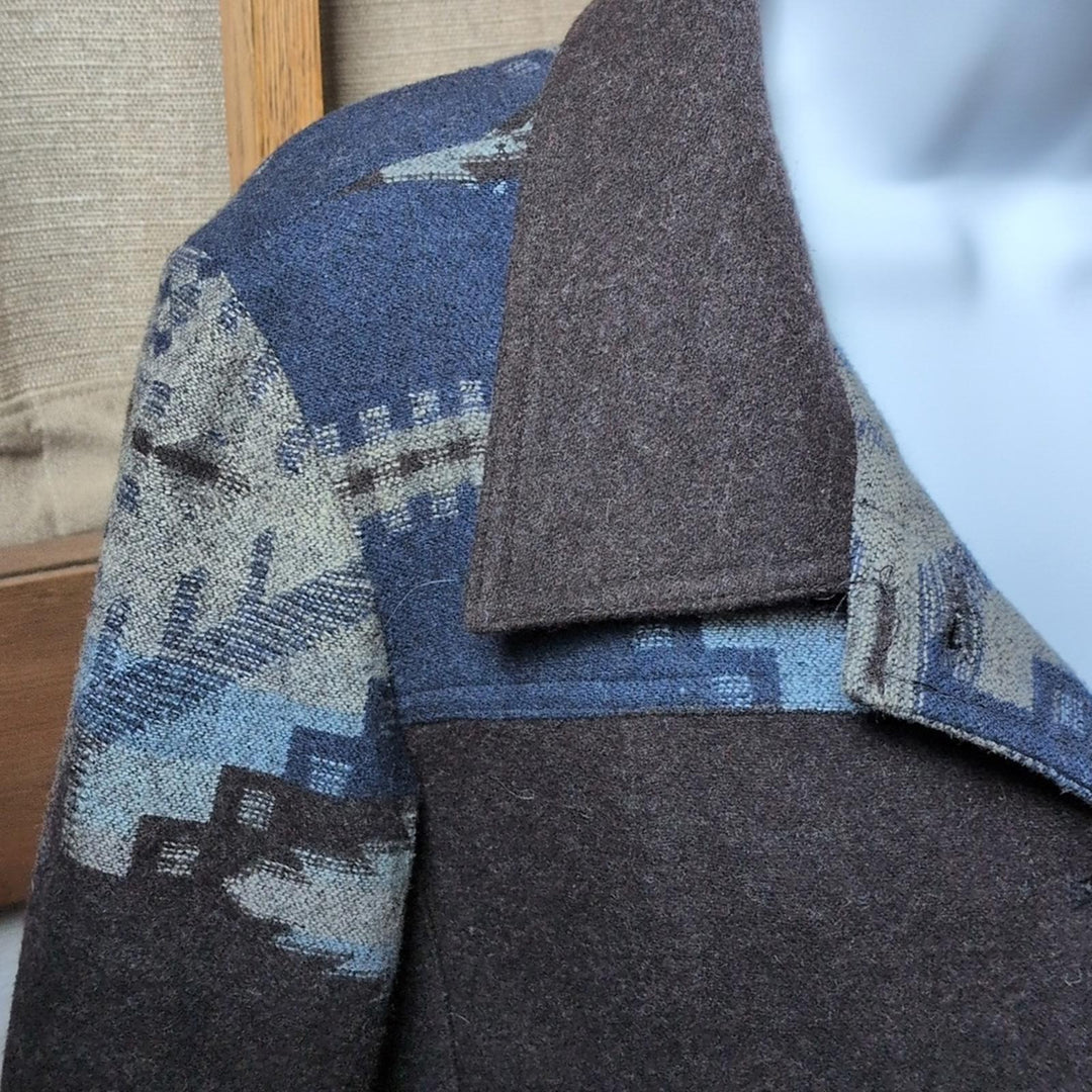Pendleton Blue Aztec Wool Short Jacket