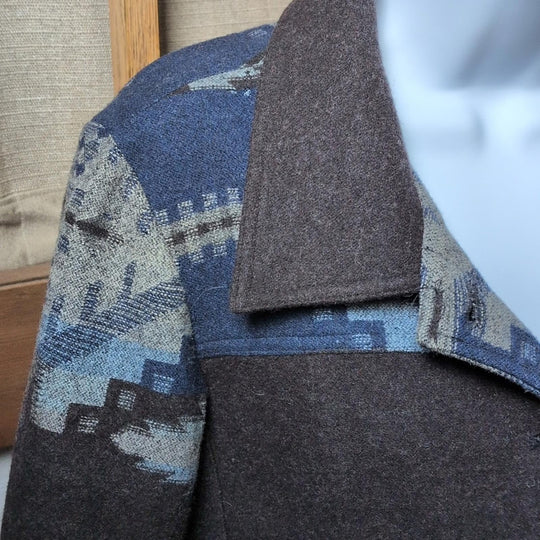 Pendleton Blue Aztec Wool Short Jacket