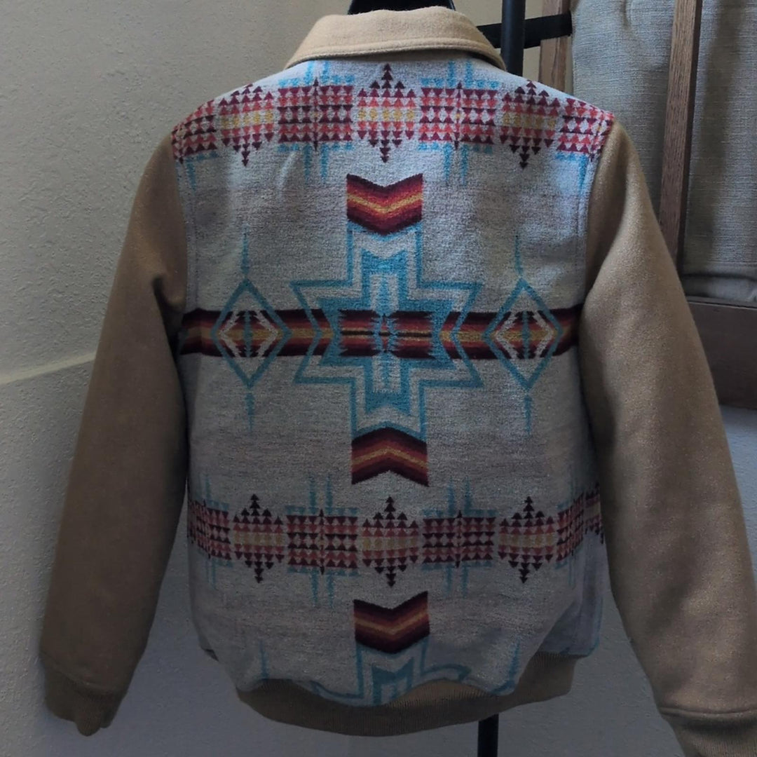 Powder River Ladies Aztec Natural Jacquard Bomber Coat  - Medium