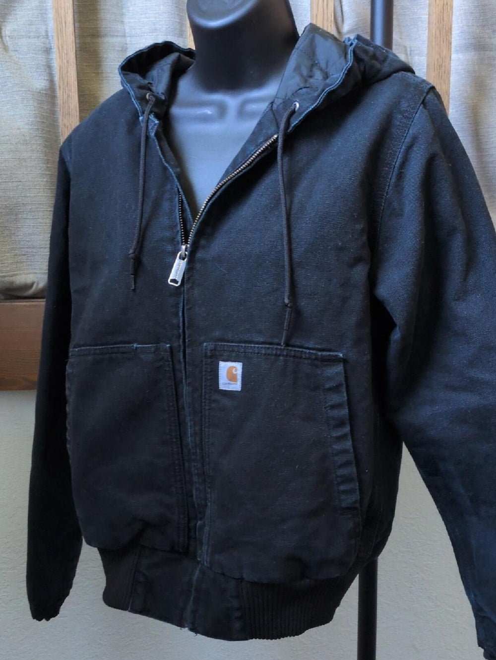 Carhartt J130 Duck Canvas Jacket In Washed Black - Small