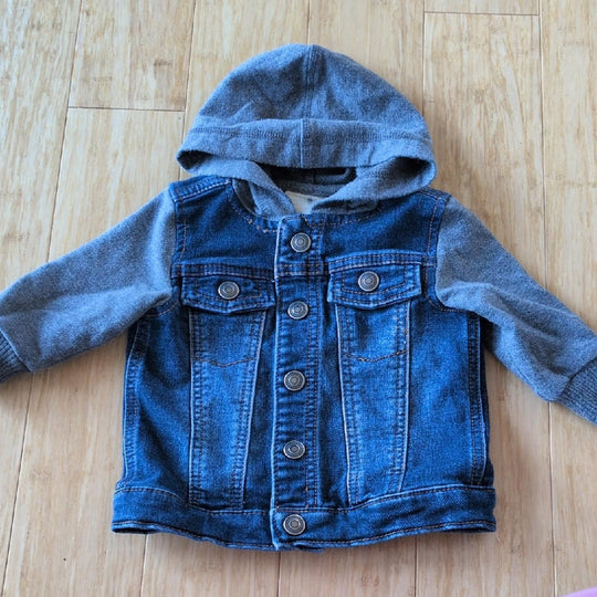 First Impressions Snap Up Baby Jean And Sweater Jacket - 3-6 mo