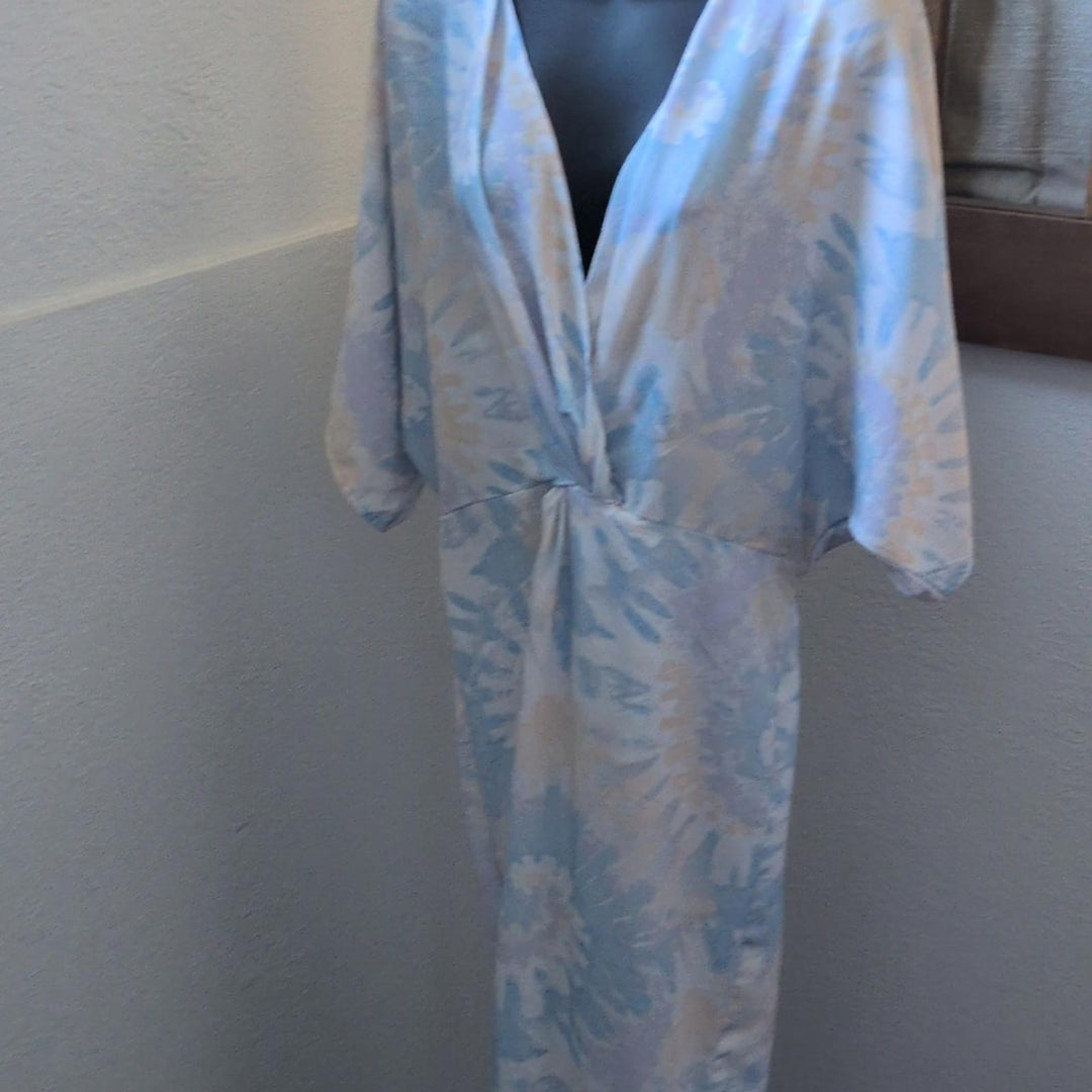 Lezat Tye Dye Midi Dolman Dress - Large