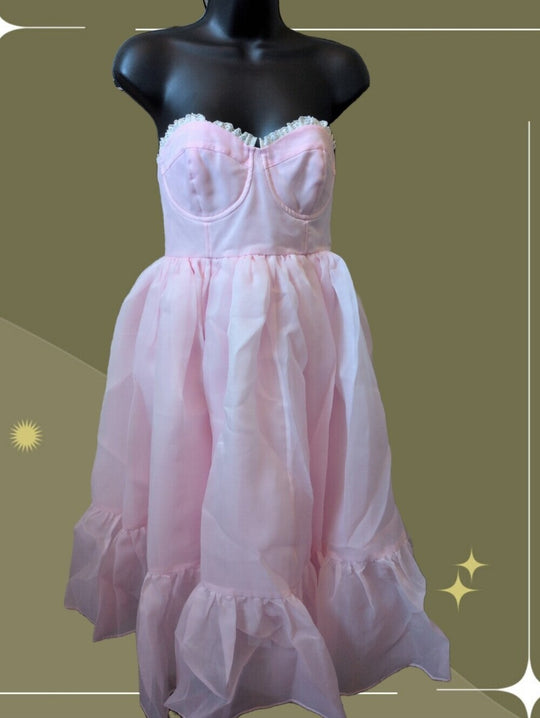 Selkie French Corset Dress in  Ballerina (pink) - Small
