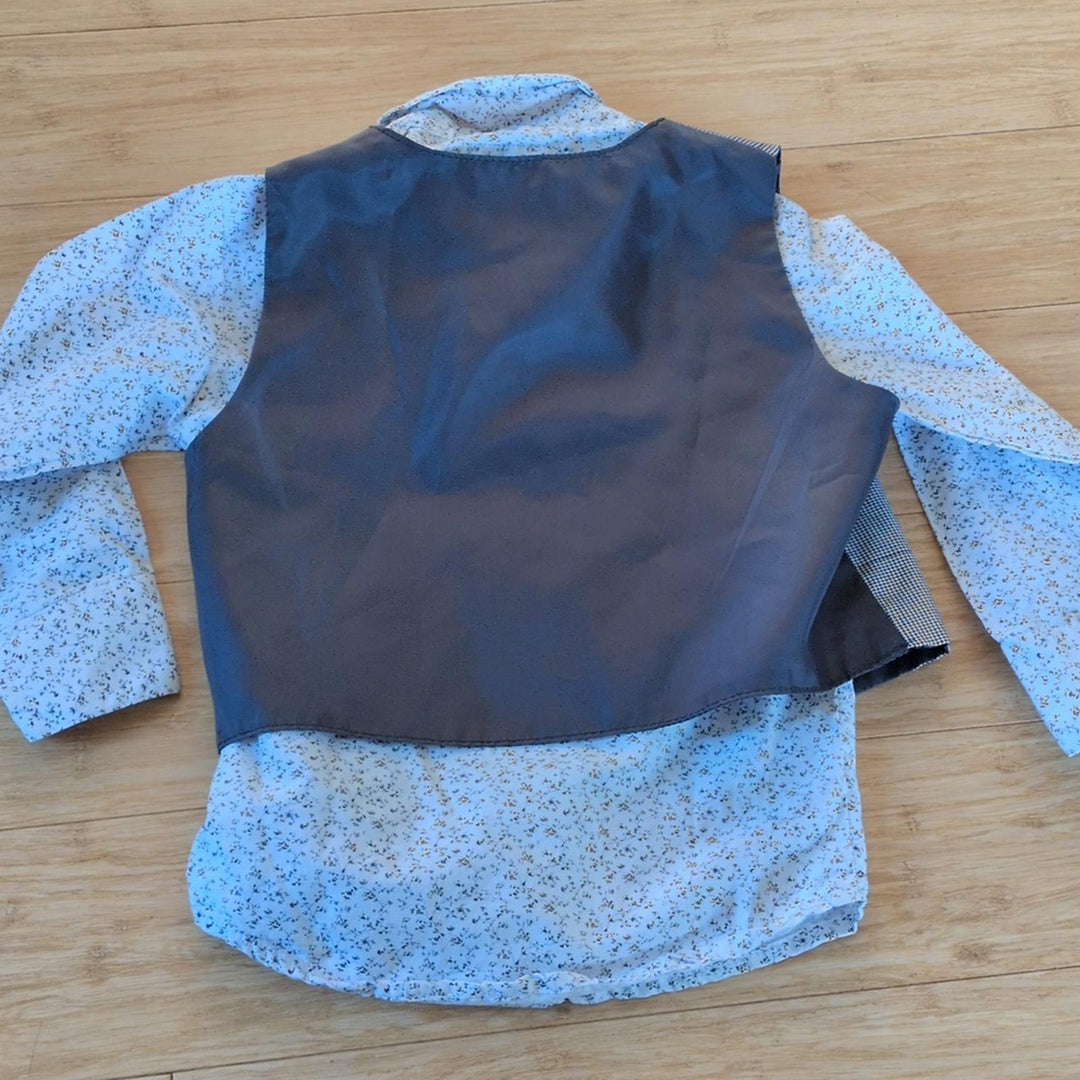 Kenneth Cole, New York button-down boys floral shirt w/ removable vest size 2T