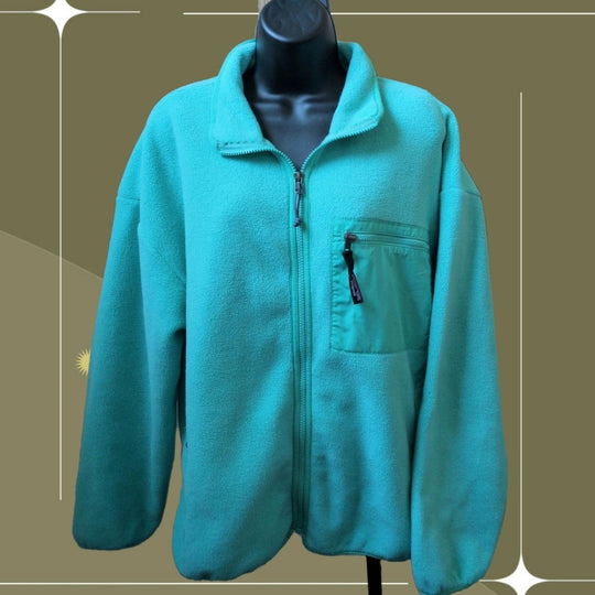 Vintage Patagonia Teal Zip Up Synchilla Fleece - Large