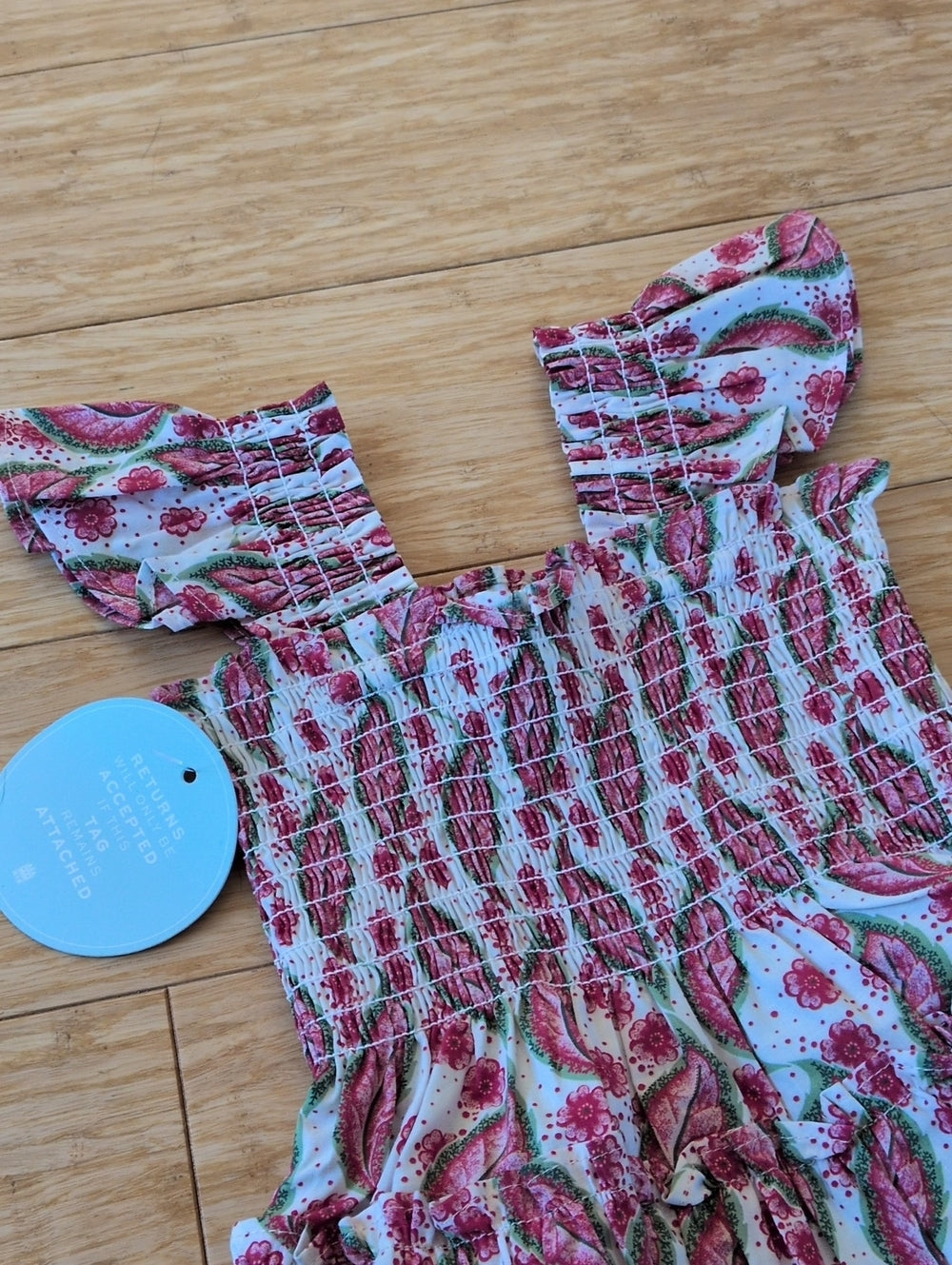 Hill House Tiny Ellie Nap Dress In Birch Vine Red Green Stripe - 2Y