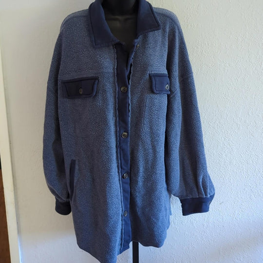 Free People Blue oversized ruby shacket
