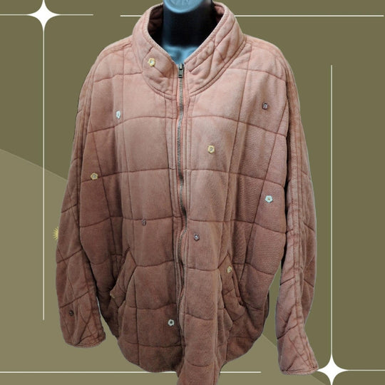 Free People Dolman Knit Jacket With Embroidered Flowers - L/ XL