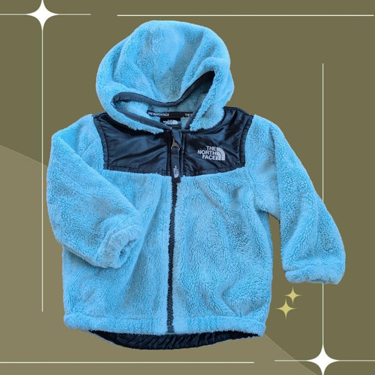 North Face Oso Light Weight Soft Blue Zip Jacket -  6-12 Mo