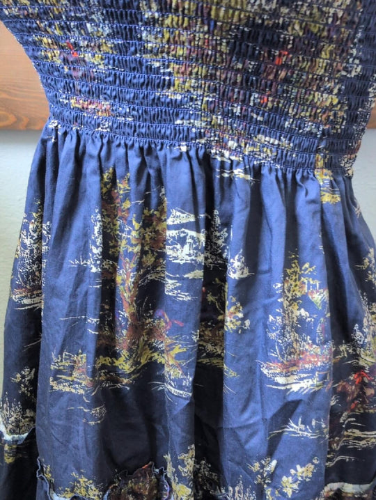 Hill House Home The Ellie Nap Dress in Navy Equestrian Toile - XXS