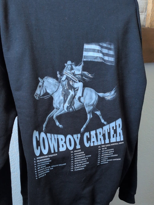 Beyonce Cowboy Carter Album Crew Sweater Size L