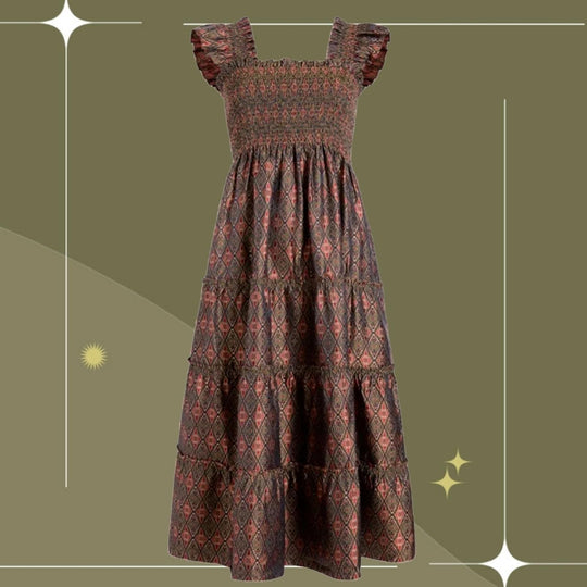Hill House Home Ellie Nap Dress In Jewel Brocade Size Xxs