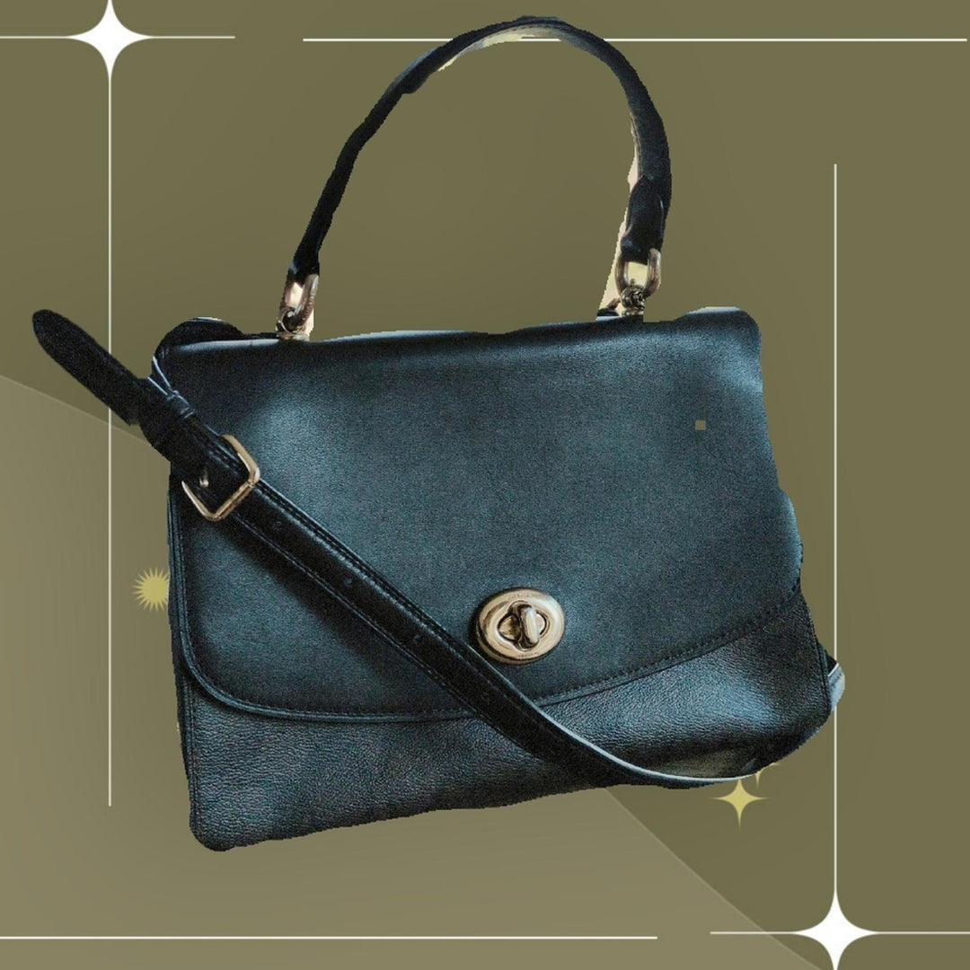 Coach Tilly Top Handle Purse With Dark Signature Print Bottom