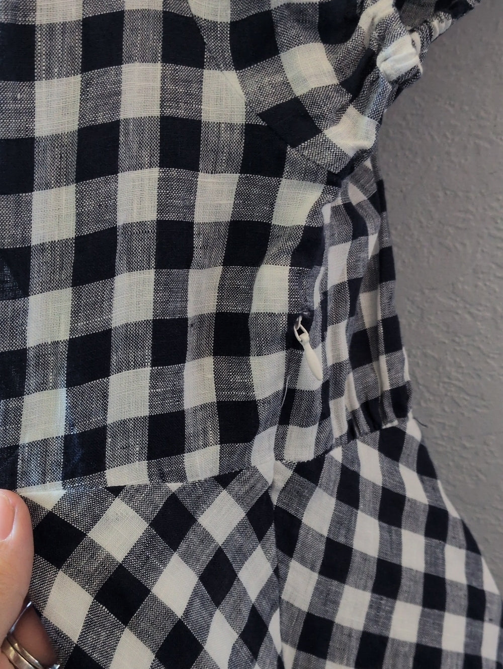 Gap × DÔEN 100% Linen Gingham Midi Dress size large