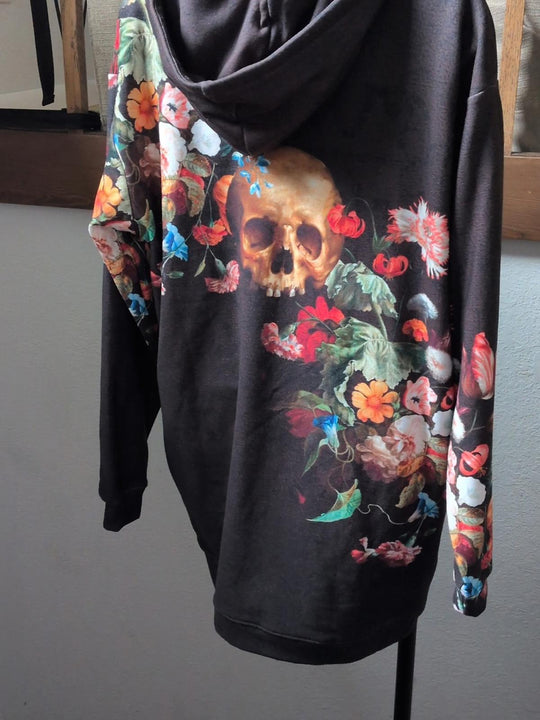 Aloha from Deer Black Danse Macabre Oversized Longline Hoodie  - Small