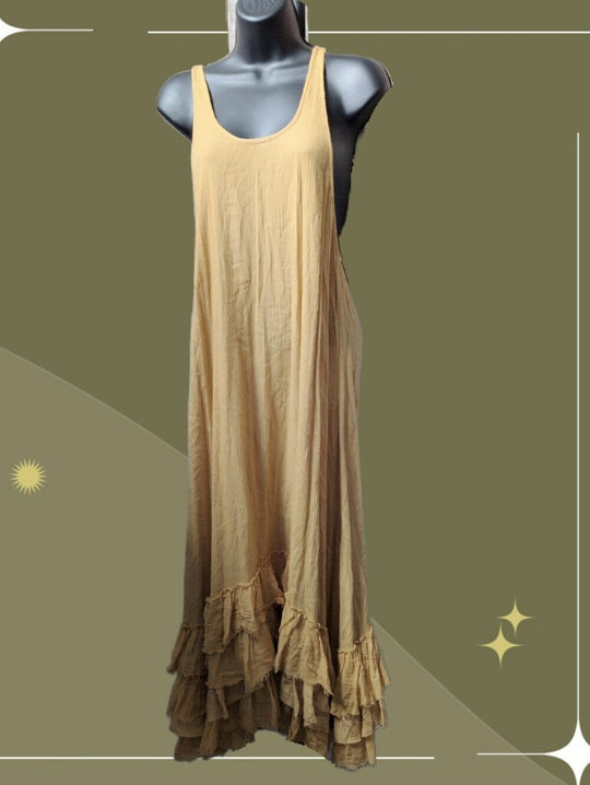Free People One Beachy Raw Hem Midi Dress - XS