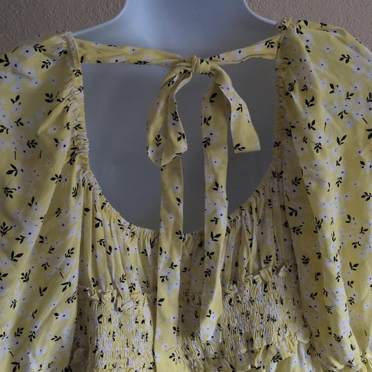 For Love and Lemons Chrysanthemum Midi Dress in Lemonade