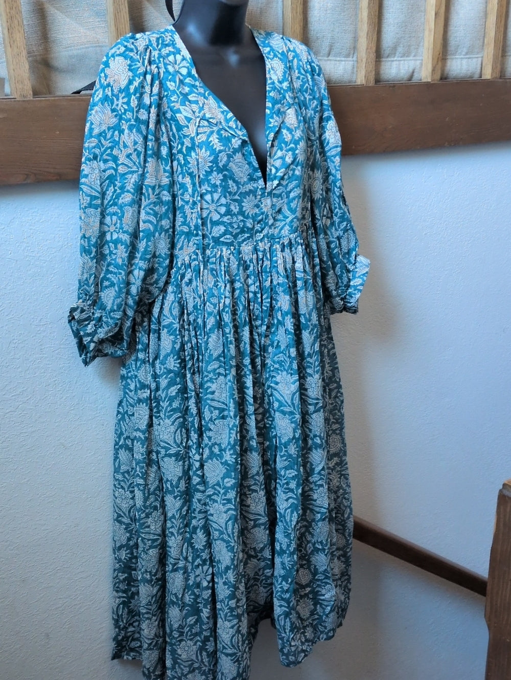 Daughters of India Kyra Midi Dress in Ocean Blue- Small