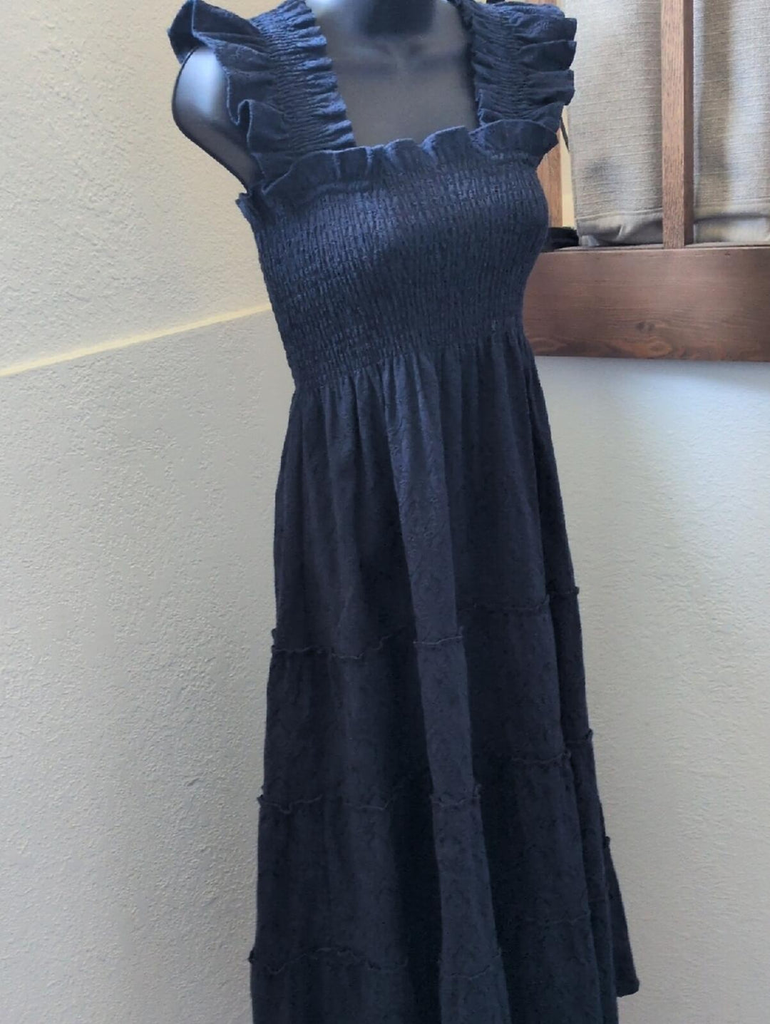Hill house Home Ellie Nap Dress In Navy Brocade - Extra Small