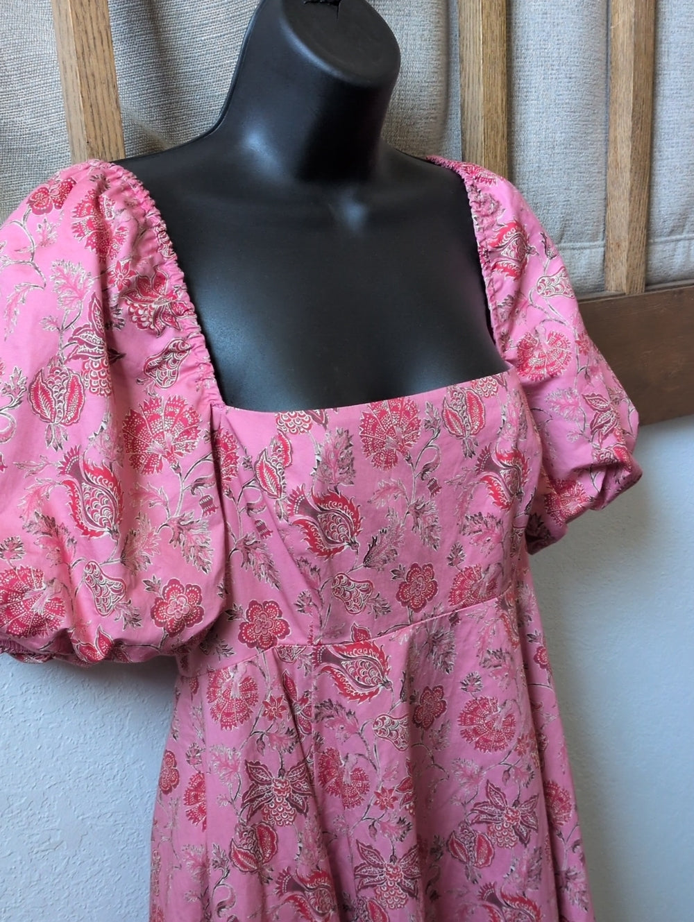 Hill House Home The Matilda Dress  in the Pink Pimlico Floral Ikat pattern