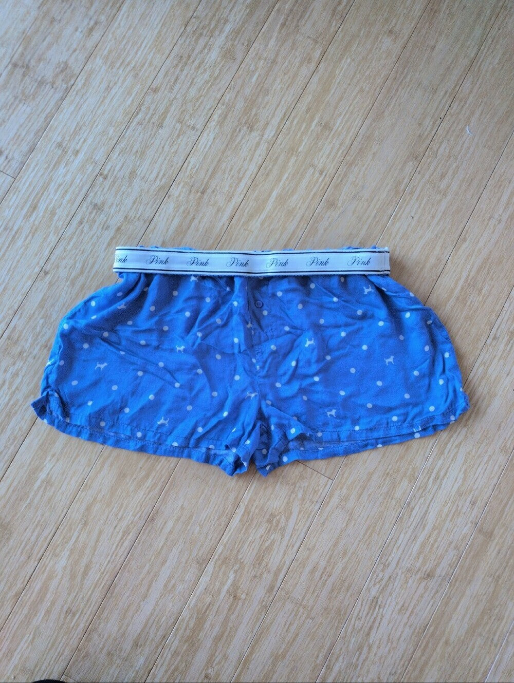 Victoria Secret Pink Blue Dog Dot Sleep Boxer Short - M