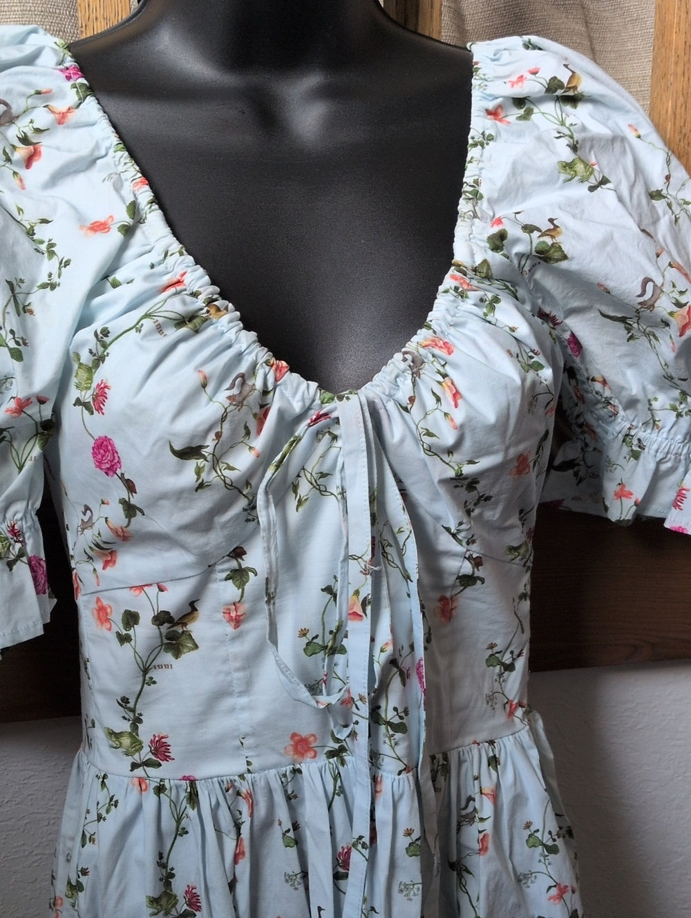Hill House Ophelia Short Sleeve Nap Dress In Pond Floral - XS