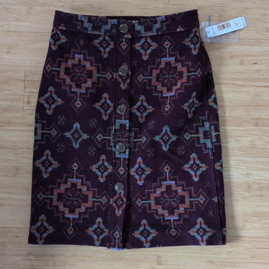 Reversible Pendleton Aztec Southwestern Mulberry Skirt - US2