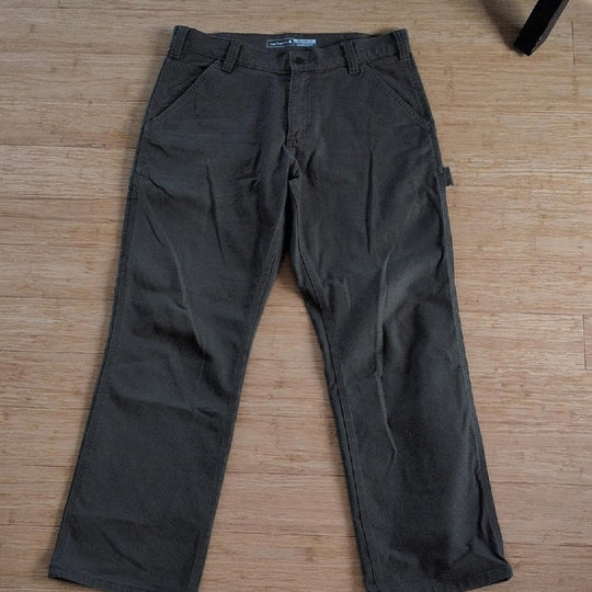 Men's Rugged Flex Relaxed Fit Olive Duck Utility Work Pant Size 32 X 30