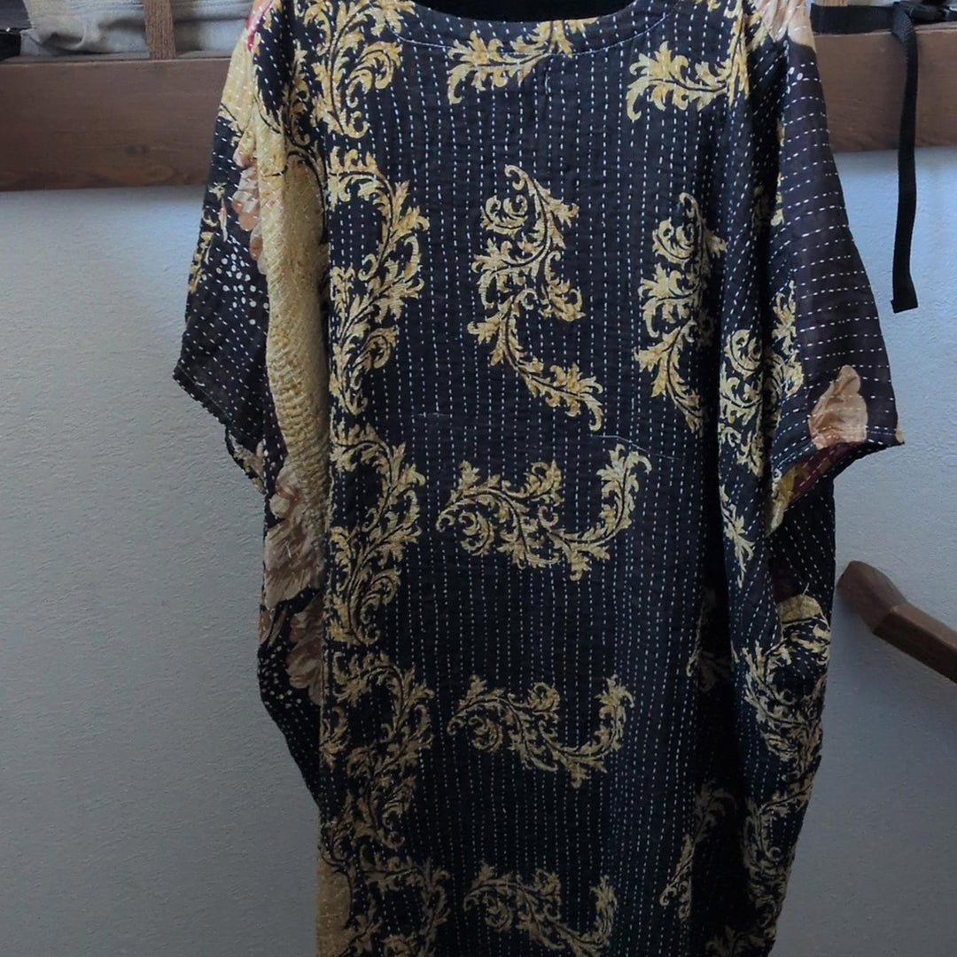 Kantha Bae Midi Moo Dress Gold Floral osfm