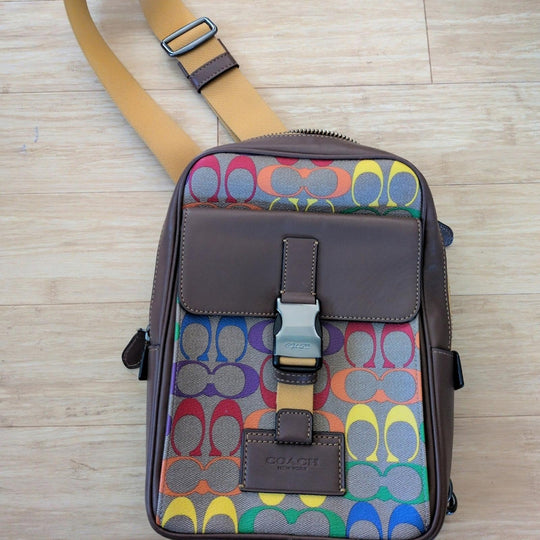Coach Limited Edition Rainbow Track Pack Crossbody Bag